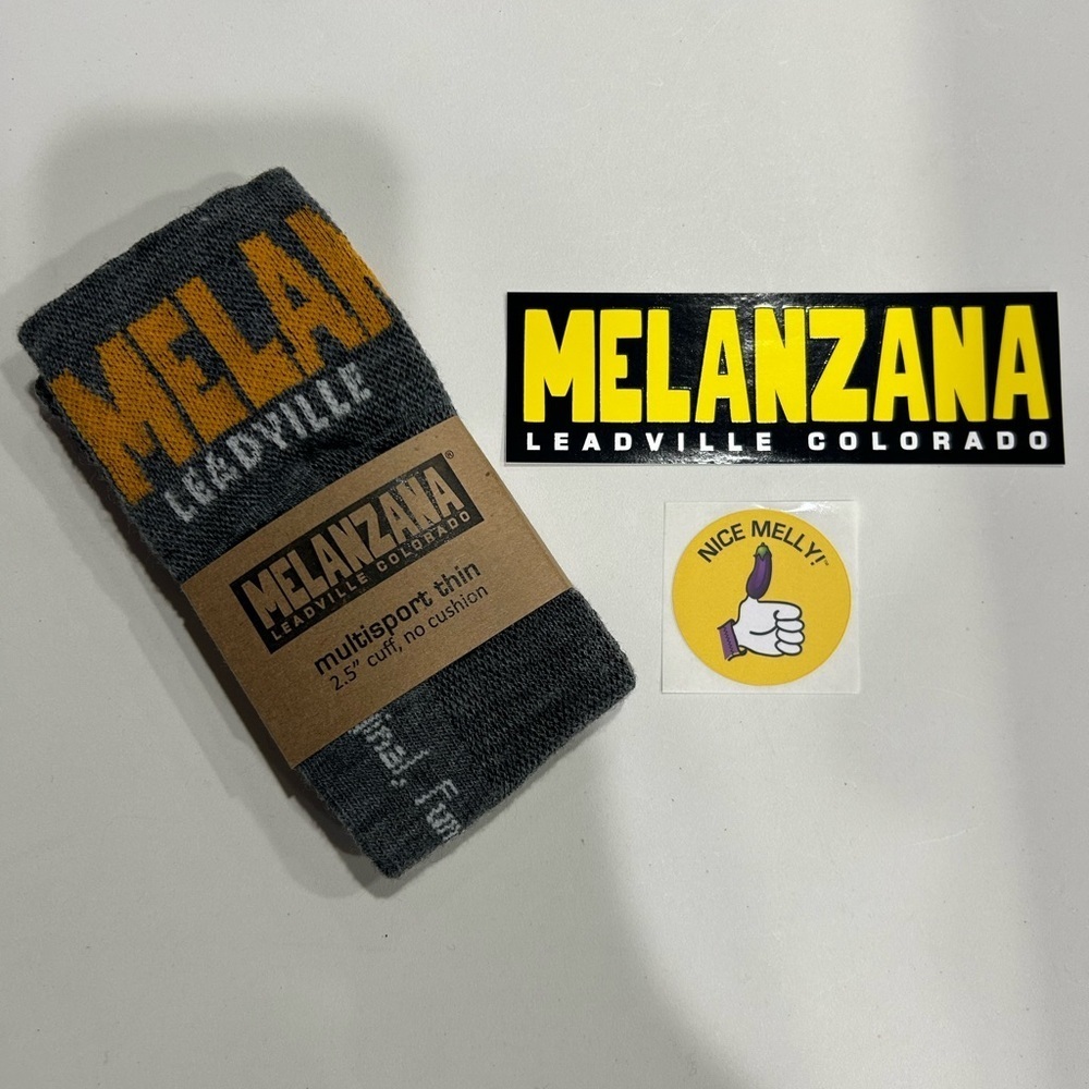 Melanzana XL Multisport Thin Socks Grey Black Yellow NWT Merino Wool Melly